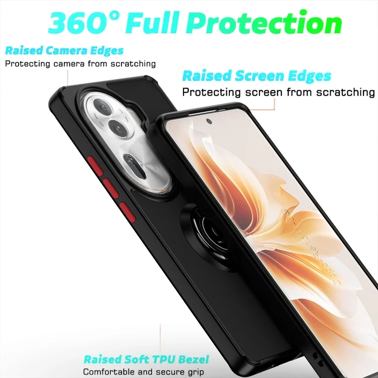 EDA006218703A_2.webp Q Shadow 1 Series TPU + PC Phone Case with Ring, For OPPO Reno11 Pro Global, For OPPO Find X7 Ultra - Image 3