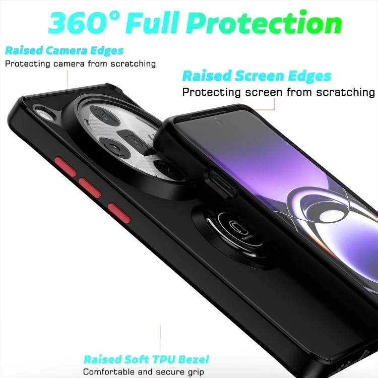 EDA006218710A_1.webp Q Shadow 1 Series TPU + PC Phone Case with Ring, For OPPO Find X7, For OPPO Reno11 Global - Image 2