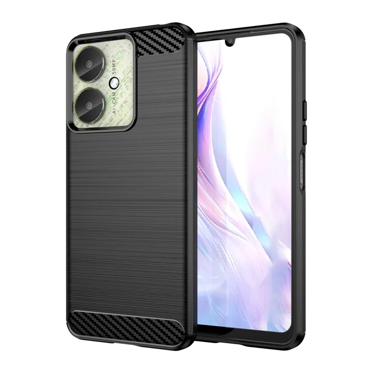 Brushed Texture Carbon Fiber TPU Phone Case, For Xiaomi Redmi 13C 4G, For Xiaomi Poco M6 Pro 4G, For Xiaomi Redmi K70