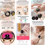 T86 Woman Health 1.27 inch Smart Watch, BT Call / Physiological Cycle / Heart Rate / Blood Pressure / Blood Glucose / SOS - Image 2