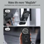 NILLKIN Black Mirror Prop CD Texture Mirror Precise Hole MagSafe Magnetic Phone Case, For Xiaomi 15 Ultra, For Xiaomi 14 Ultra - Image 8