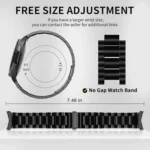 Three Bead Stainless Steel Metal Watch Band - Image 5