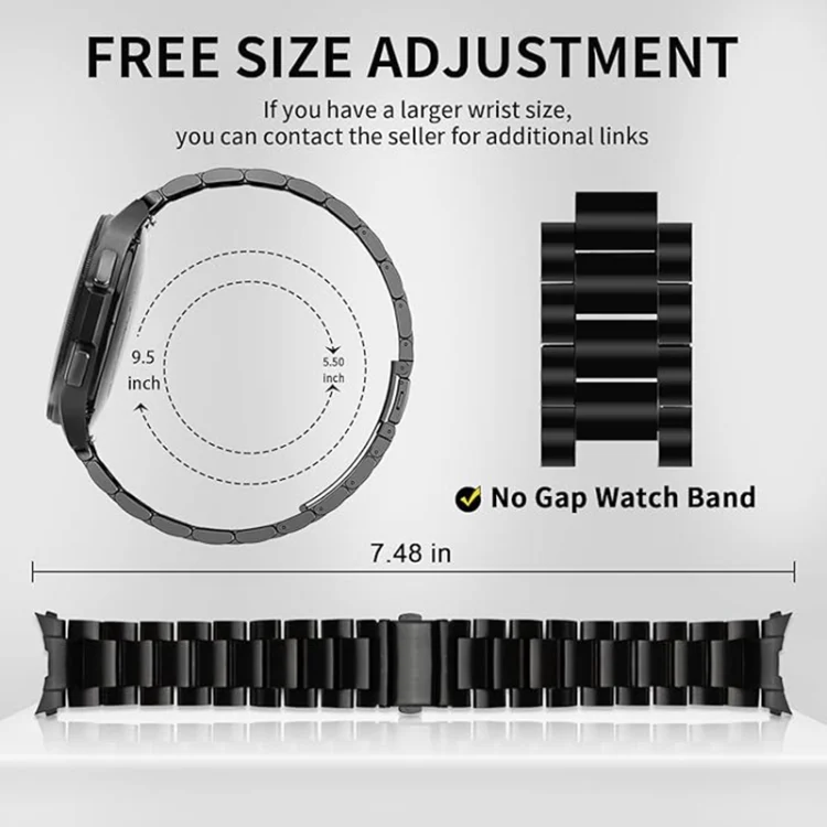 EDA006239501A_3.webp Three Bead Stainless Steel Metal Watch Band - Image 5