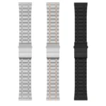 22mm Five-bead Steel Dual-press Buckle Watch Band - Image 3
