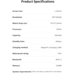 J45 1.43 inch BT5.1 Smart Sport Watch, Support Sleep / Heart Rate / Blood Oxygen / Blood Pressure Health Monitor - Image 13
