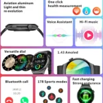 QX10 1.43 inch BT5.2 Smart Sport Watch, Support Sleep / Heart Rate / Blood Oxygen / Blood Pressure Health Monitor - Image 2
