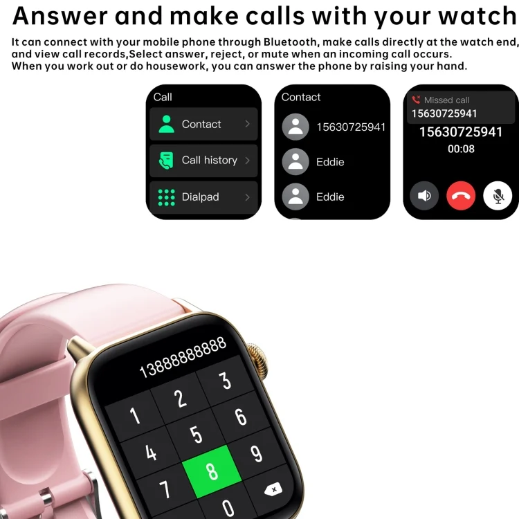 EDA0062472_B2.webp QS08 PRO 1.83 inch BT5.2 Smart Sport Watch, Support Sleep / Heart Rate / Blood Oxygen / Temperature / Blood Pressure Health Monitor - Image 3