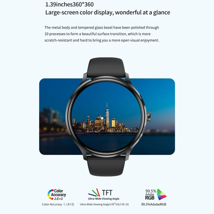 EDA0062497_B2.webp QS80 1.39 inch BT5.2 Smart Sport Watch, Support Bluetooth Call / Sleep / Blood Oxygen / Temperature / Heart Rate / Blood Pressure Health Monitor - Image 3