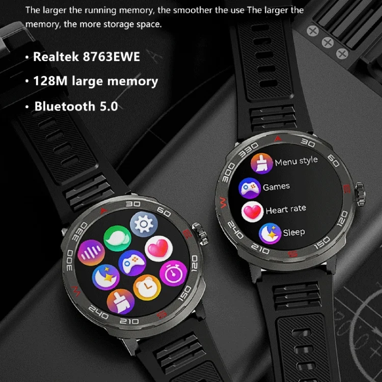 EDA0062503_B7.webp QS90 1.39 inch BT5.0 Smart Sport Watch, Support Bluetooth Call / Sleep / Blood Oxygen / Temperature / Heart Rate / Blood Pressure Health Monitor / Water Reminder - Image 8