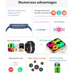 QX7 Pro 2.0 inch BT5.2 Smart Sport Watch, Support Bluetooth Call / Sleep / Blood Sugar / Blood Oxygen / Temperature / Heart Rate / Blood Pressure Health Monitor - Image 2