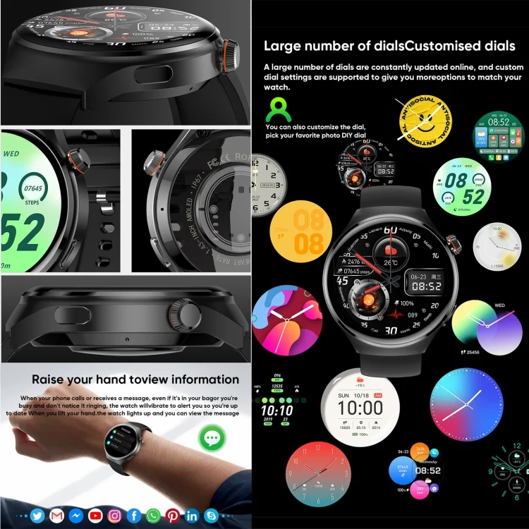 EDA0062605_B2.webp MT26 Smart Watch 1.43 inch AMOLED Bracelet, Support Bluetooth Call / Blood Pressure / Blood Oxygen / Heart Rate - Image 3