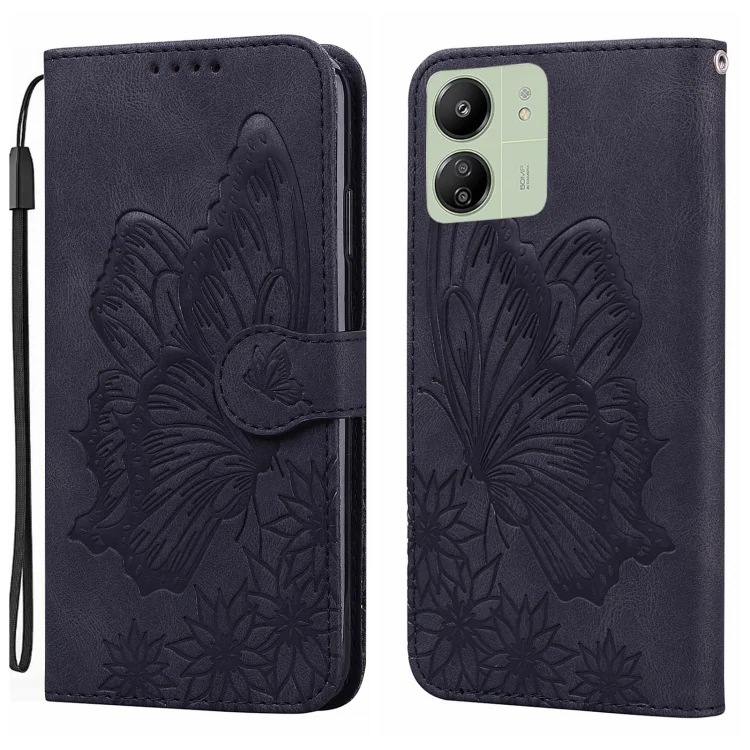 Retro Skin Feel Butterflies Embossing Horizontal Flip Leather Phone Case, For Xiaomi Redmi 13C / POCO C65, For Xiaomi Redmi Note 13 Pro+ 5G