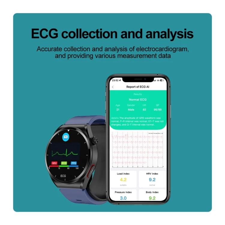 EDA0062625_B3.webp S22 Air Pump Blood Pressure Testing ECG Health Smart Watch, 1.39 inch Round Screen - Image 4