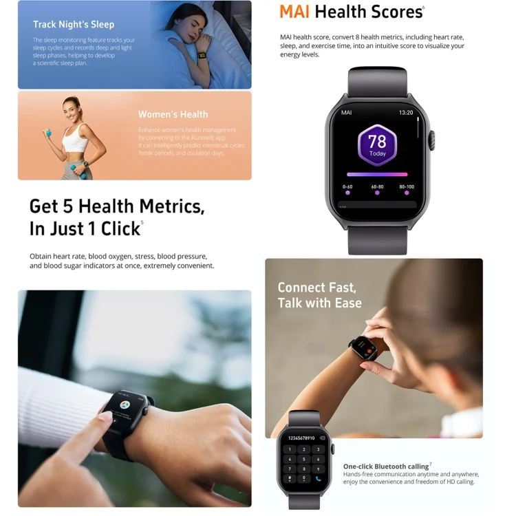 EDA0062730_B3.webp GTS7 2.0 inch Fitness Health Smart Watch, BT Call / Heart Rate / Blood Pressure / MET - Image 4