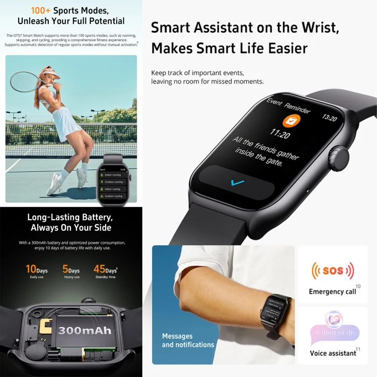 EDA0062730_B4.webp GTS7 2.0 inch Fitness Health Smart Watch, BT Call / Heart Rate / Blood Pressure / MET - Image 5
