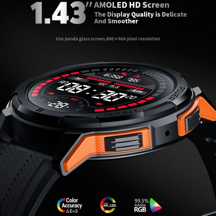 EDA0062777_B2.webp LEMFO C25 1.43 inch HD Round Screen Outdoor Smart Watch Supports Blood Oxygen Detection/Sedentary Reminder - Image 3