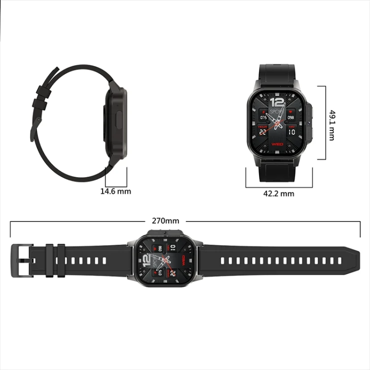 EDA006278001A_3.webp LEMFO DM62 2.13 inch AMOLED Square Screen Smart Watch Android 8.1 - Image 4