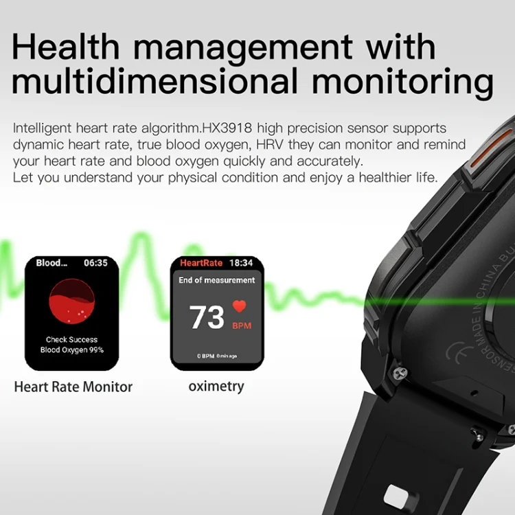 EDA006278601A_5.webp LEMFO DM63 2.13 inch AMOLED Square Screen Smart Watch Android 8.1 - Image 6