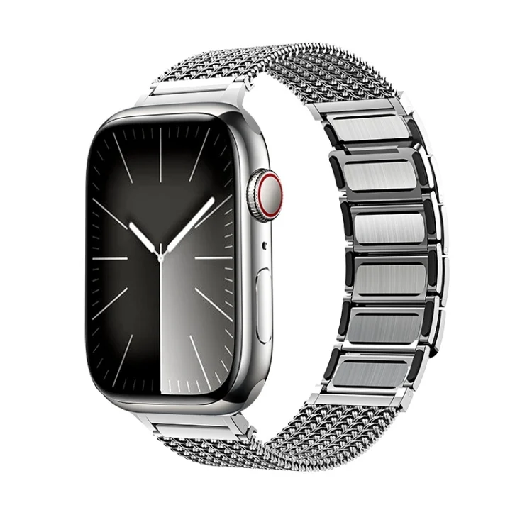 Magnetic Clasp Braided Chain Stainless Steel Watch Band, For Apple Watch Series 7 41mm, For Apple Watch Series 7 45mm, For Apple Watch SE 40mm, For Apple Watch SE 44mm, For Apple Watch Series 6 40mm