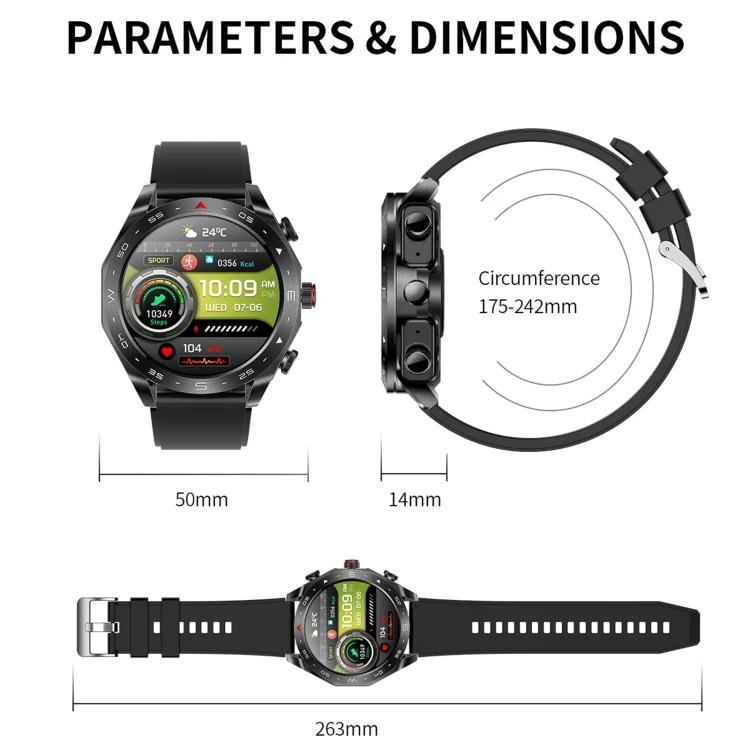 EDA0062835_B10.webp T95 1.52 inch BT5.0 Smart Sport Watch with Earbuds, Support Bluetooth Call / Blood Oxygen / Heart Rate / Blood Pressure Health Monitor - Image 11