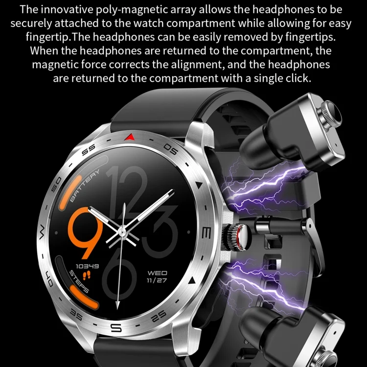 EDA0062835_B6.webp T95 1.52 inch BT5.0 Smart Sport Watch with Earbuds, Support Bluetooth Call / Blood Oxygen / Heart Rate / Blood Pressure Health Monitor - Image 7