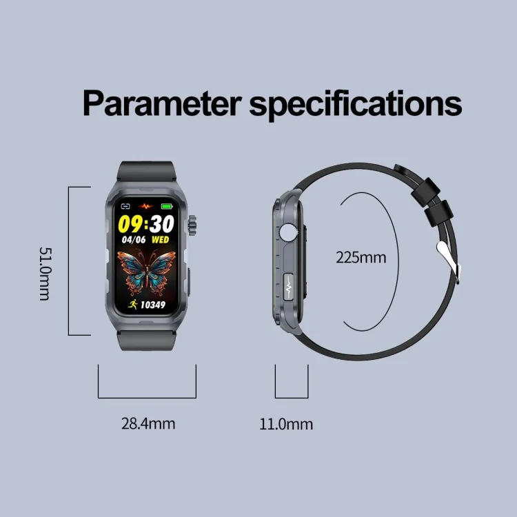 EDA0062850_B23.webp TK79 1.47 inch IP68 Waterproof Smart Watch, Support ECG / Blood Glucose / Blood Oxygen Monitoring / Uric Acid - Image 24