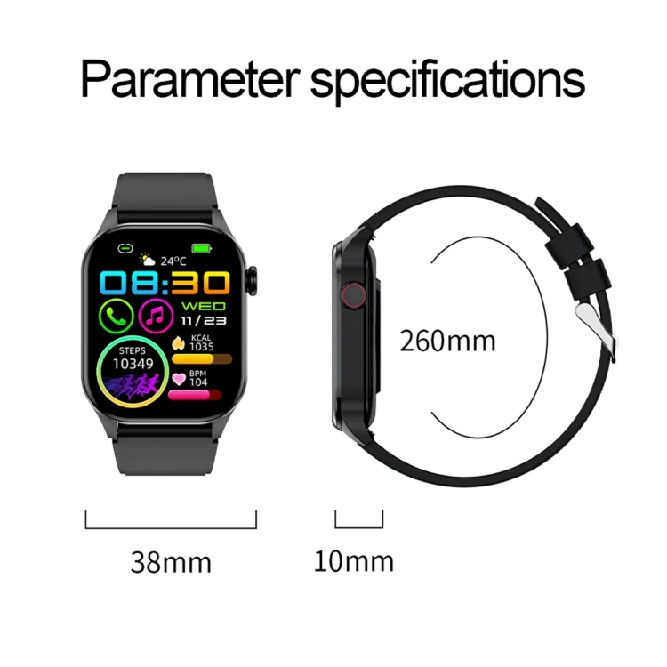 EDA0062854_B2.webp T98 2.04 inch IP68 Waterproof Bluetooth Call Smart Watch, Support Blood Oxygen Monitoring - Image 3