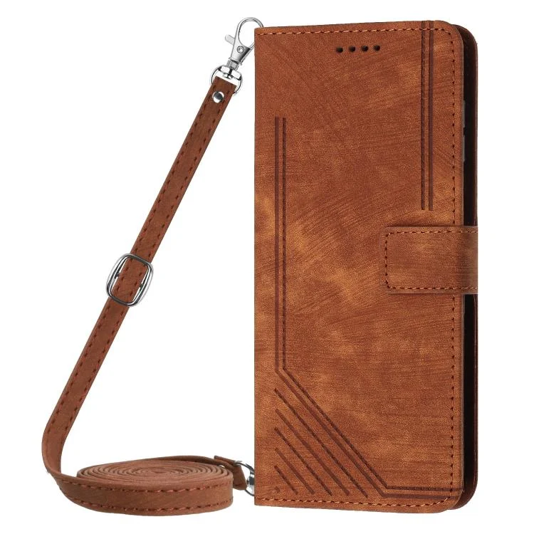 EDA006285604A_1.webp Skin Feel Stripe Pattern Leather Phone Case with Lanyard, For OnePlus 13T 5G, For OnePlus 13R 5G, For OnePlus 13 - Image 2