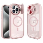 Round Camshield MagSafe TPU Hybrid PC Phone Case, For iPhone 15 Pro Max, For iPhone 15 Pro, For iPhone 15 Plus, For iPhone 15