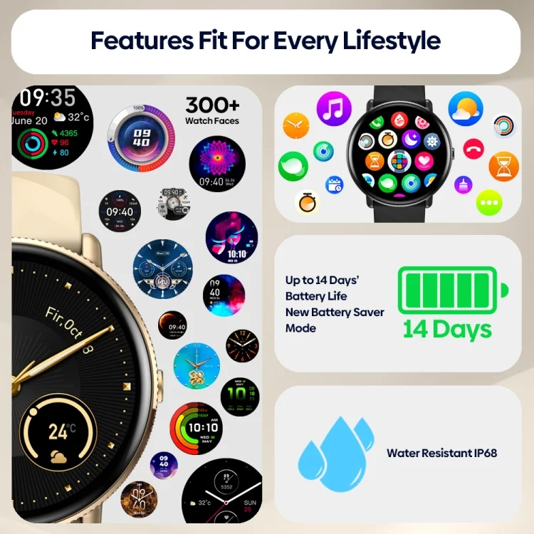 EDA0062901_B8.webp Zeblaze GTR 3 Pro 1.43 inch Screen Voice Calling Smart Watch, Support Heart Rate / Blood Pressure / Blood Oxygen - Image 9