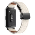 Litchi Texture Magnetic Black Buckle Leather Watch Band - Image 6
