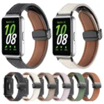 Litchi Texture Magnetic Black Buckle Leather Watch Band - Image 2