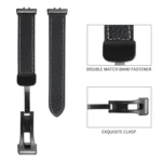 Litchi Texture Magnetic Black Buckle Leather Watch Band - Image 3