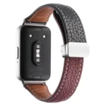 Litchi Texture Magnetic Buckle Slim Leather Watch Band - Image 5