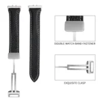 Litchi Texture Magnetic Buckle Slim Leather Watch Band - Image 3
