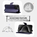 ESEBLE E1 Nappa Texture MagSafe Holder Leather Phone Case, For iPhone 15 Pro Max, For iPhone 15 Pro, For iPhone 15 Plus / 14 Plus, For iPhone 15, For iPhone 14 / 13 - Image 4