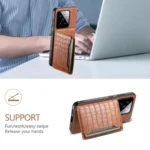 Crocodile Texture Card Bag Design Full Coverage Phone Case, For Xiaomi 14, For Xiaomi Redmi K60 Ultra/13T/13T Pro, For Xiaomi Redmi 12/Note 12R, For Xiaomi Redmi Note 12 Turbo/Poco F5 - Image 6