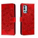 Sun Mandala Embossing Pattern Phone Leather Case, For OnePlus 9R, For OnePlus Nord CE 5G