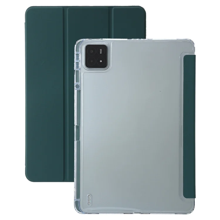3-fold Clear Acrylic Leather Tablet Case with Pen Slot, For Xiaomi Pad 6S Pro