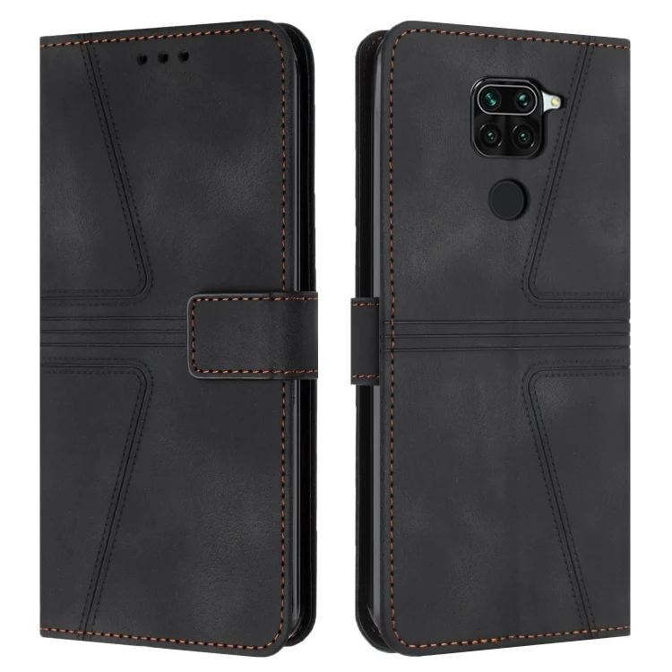 Triangle Solid Color Leather Phone Case, For Xiaomi Redmi Note 9, For Xiaomi Redmi Note 9 Pro