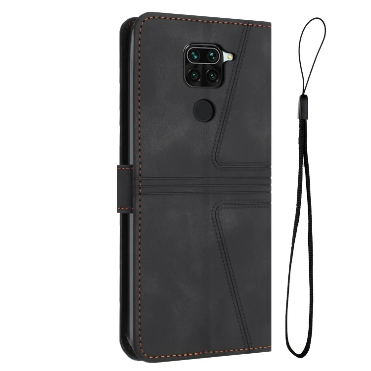 EDA006333215A_2.webp Triangle Solid Color Leather Phone Case, For Xiaomi Redmi Note 9, For Xiaomi Redmi Note 9 Pro - Image 3