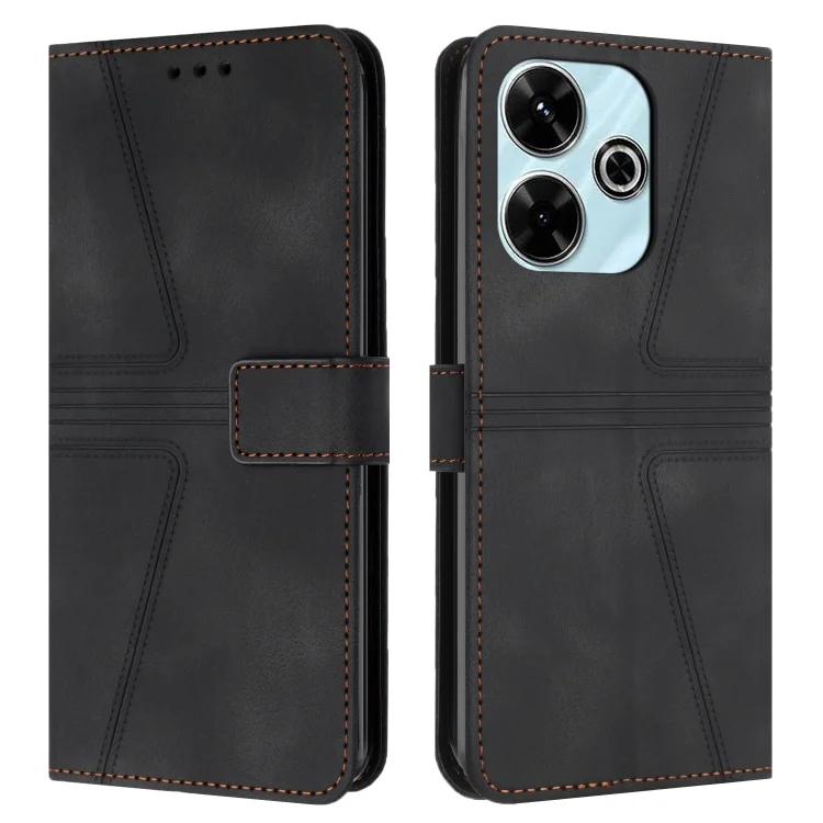 Triangle Solid Color Leather Phone Case, For Xiaomi Redmi 13 4G, For Xiaomi Redmi A3, For Xiaomi Redmi Note 13 Pro 4G, For Xiaomi Redmi Note 13 4G, For Xiaomi Redmi 13C 4G/5G