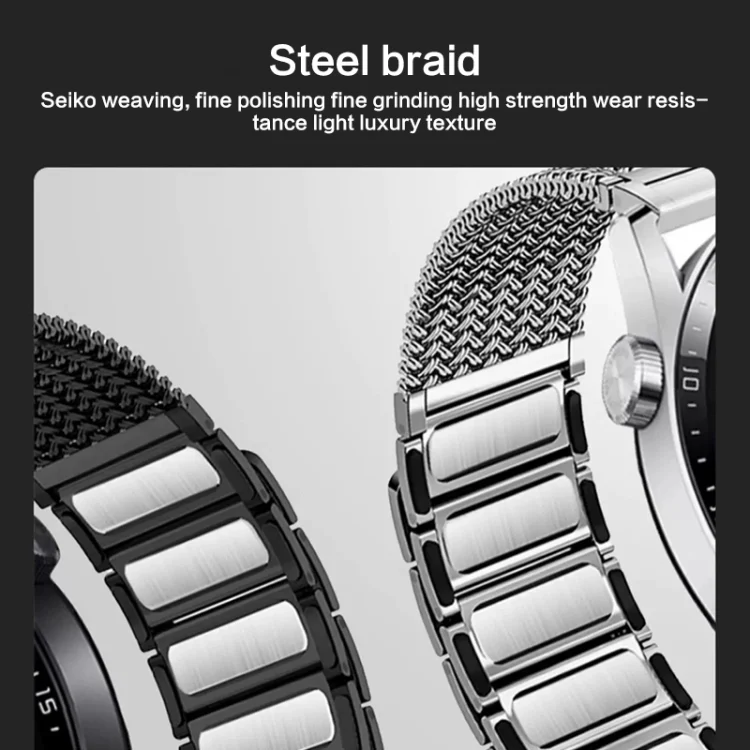 EDA0063341_B4.webp 22mm Magnetic Clasp Braided Chain Stainless Steel Watch Band - Image 5