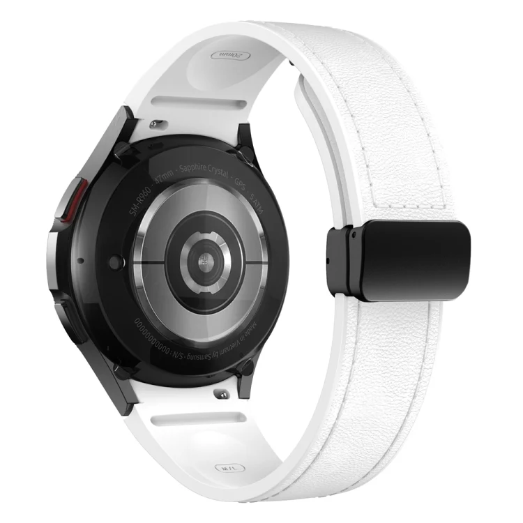 EDA006340901A_1.webp Magnetic Black Buckle Leather Silicone Watch Band - Image 3