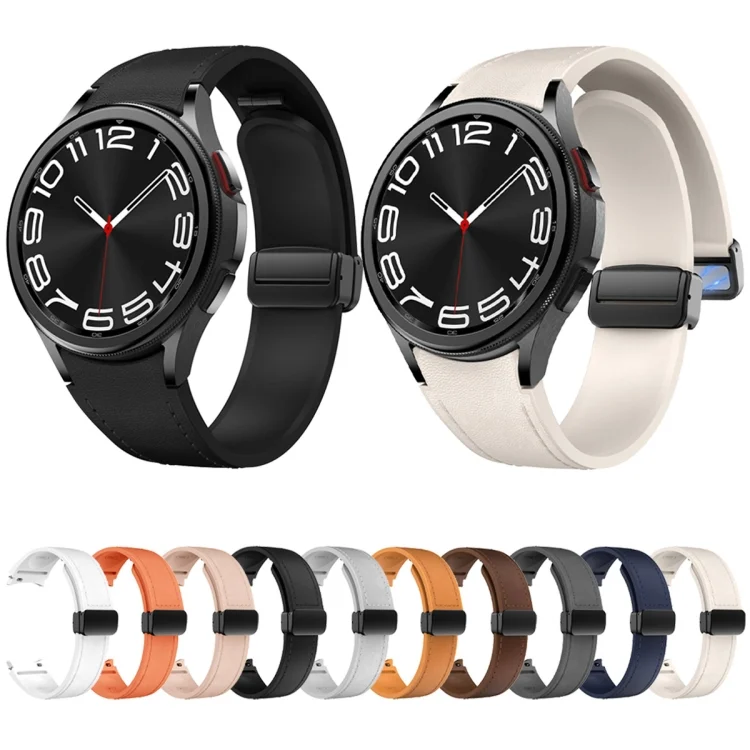 EDA0063409_B1.webp Magnetic Black Buckle Leather Silicone Watch Band - Image 2
