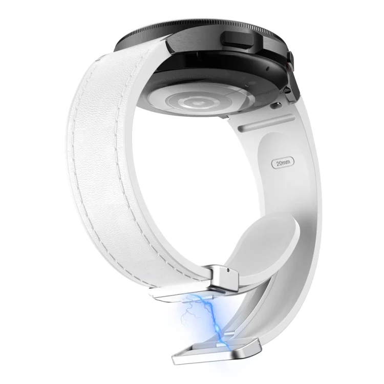 EDA006341501A_3.webp Magnetic Silver Buckle Leather Silicone Watch Band - Image 5