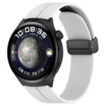 Groove Folding Black Buckle Silicone Watch Band