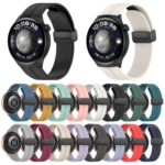 Groove Folding Black Buckle Silicone Watch Band - Image 2