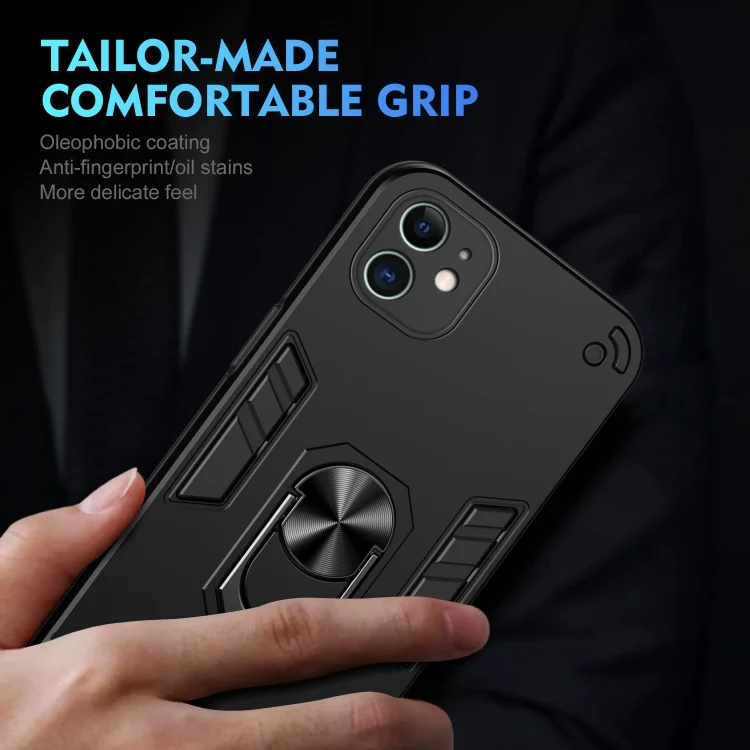 EDA006346703A_4.webp Shockproof Metal Ring Holder Phone Case, For iPhone 11, For iPhone 11 Pro, For iPhone XS / X, For iPhone XR, For iPhone XS Max, For iPhone 8 Plus / 7 Plus - Image 5