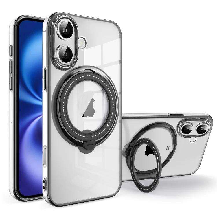 Electroplating MagSafe 360 Degree Rotation Holder Shockproof Phone Case, For iPhone 16, For iPhone 15 Pro Max, For iPhone 15 Pro